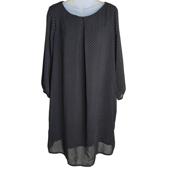 H&M Womens Polka Dot Dress Size 12 Zipper Closure Pleated Front Lined‎ Shift - Picture 2 of 8